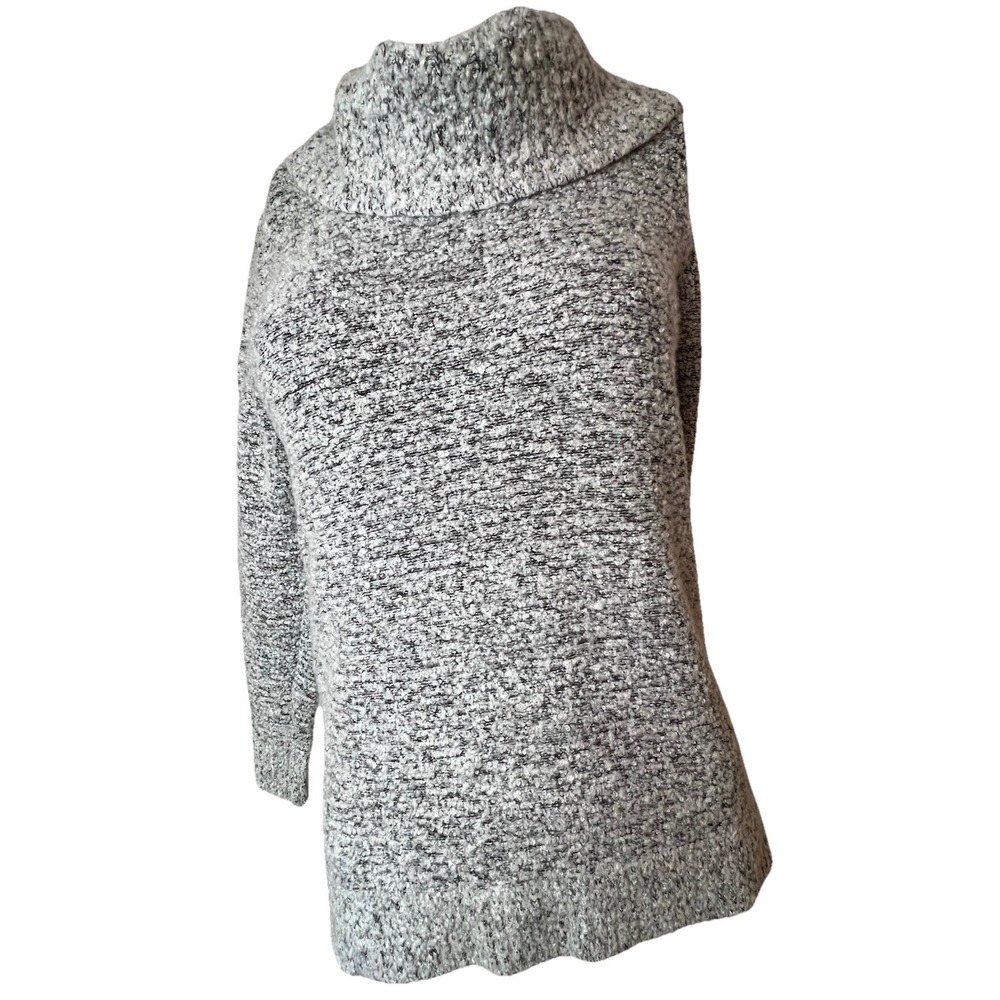 Calvin Klein Cowl Neck Acrylic Wool Blend Sweater Small Gray Marled
